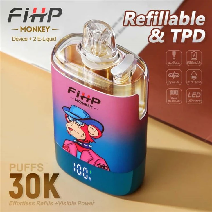 FIHP MONKEY 30K Puffs TPD có thể nạp lại